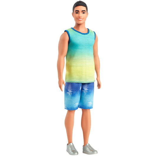 Barbie Fashionistas Ken Doll #236 in Ombre Tank And Jean Shorts, Black Hair